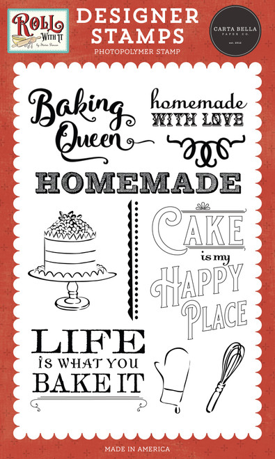 Carta Bella Stamps-Cake Is My Happy Place, Roll With It 5A0023TD-1G6W4 - 691835428994