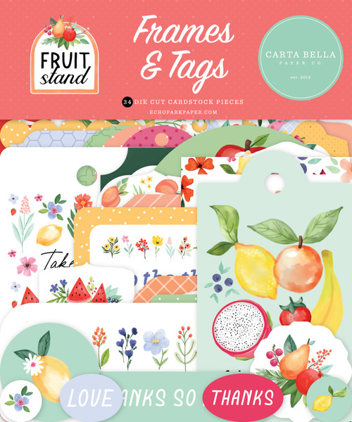 Carta Bella Cardstock Ephemera-Frames & Tags, Fruit Stand 5A0023SX-1G6TF - 691835420394