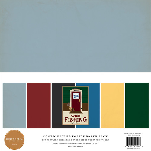 Carta Bella Solids Collection Kit 12"X12"-Gone Fishing 5A0023RC-1G6TG - 691835416090