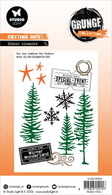 Studio Light Grunge Cutting Die-Nr. 832, Winter Frame 5A0023NJ-1G6MF
