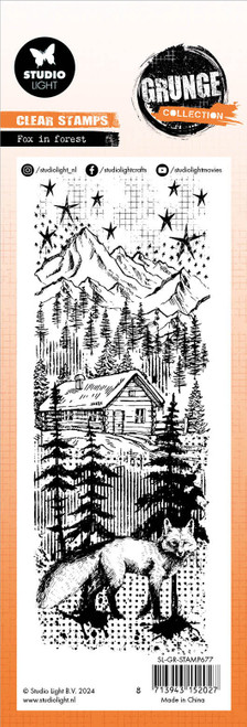 Studio Light Grunge Clear Stamp-Nr. 677, Fox In Forest 5A0023LJ-1G6MK