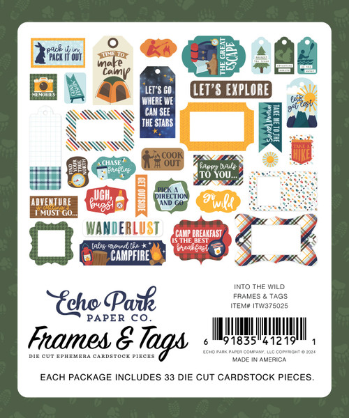 Echo Park Cardstock Ephemera-Frames & Tags, Into The Wild 5A0023T0-1G6Y8