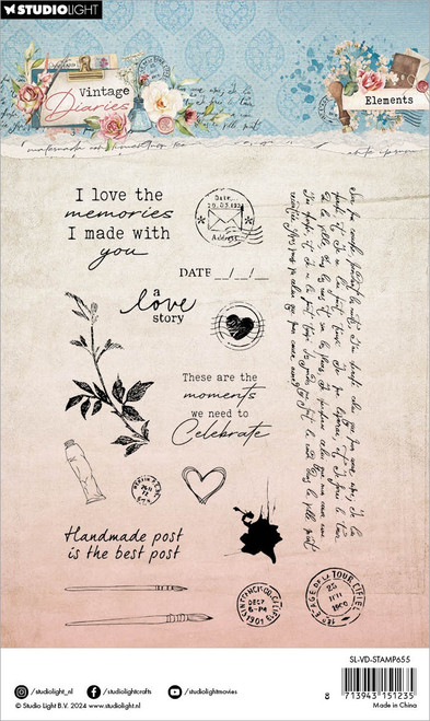 Studio Light Vintage Diaries Clear Stamps-Nr. 655, Stamps Elements 5A0023KT-1G6HT