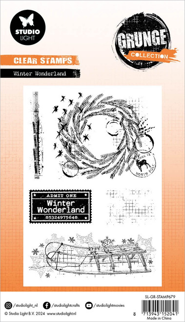 Studio Light Grunge Clear Stamp-Nr. 679, Winter Wonderland 5A0023JB-1G6LV