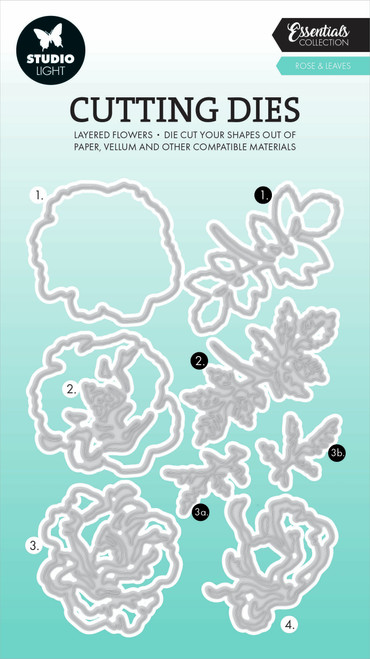 Studio Light Essentials Layered Cutting Die-Nr. 810, Rose & Leaves - 5A0023H3-1G6KC - 8713943151105