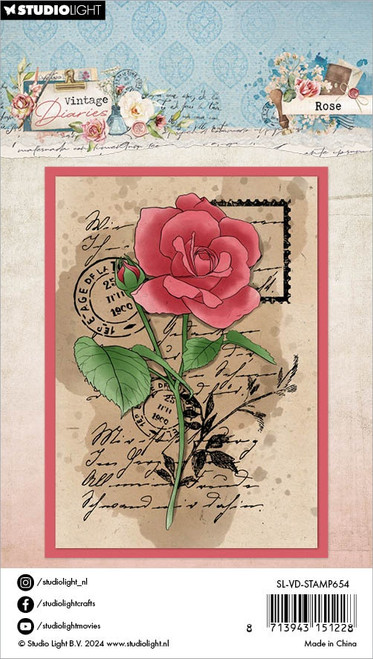 Studio Light Vintage Diaries Clear Stamps-Nr. 654, Rose 5A0023KX-1G6KH