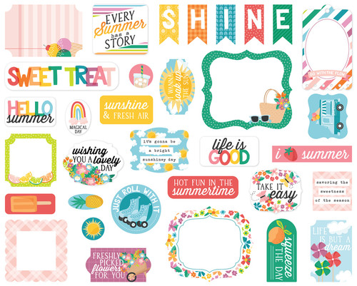 Echo Park Cardstock Ephemera-Icons, Sunny Days Ahead - 5A0023QP-1G6T5