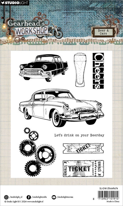 Studio Light Gearhead's Workshop Clear Stamps-Nr. 674, Beer & Cars - 5A0023N9-1G6HW Studio Light Gearhead's Workshop Clear Stamps-Nr. 674, Beer & Cars - 5A0023N9-1G6HW