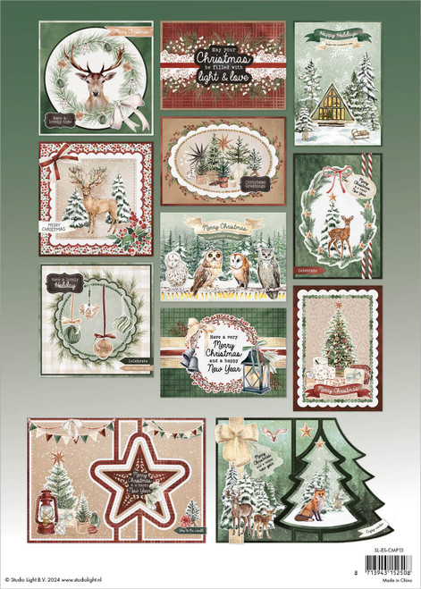 Studio Light Essentials Card Making Pad 14/Pkg-Nr. 13, Festive Forest 5A0023N4-1G6HX