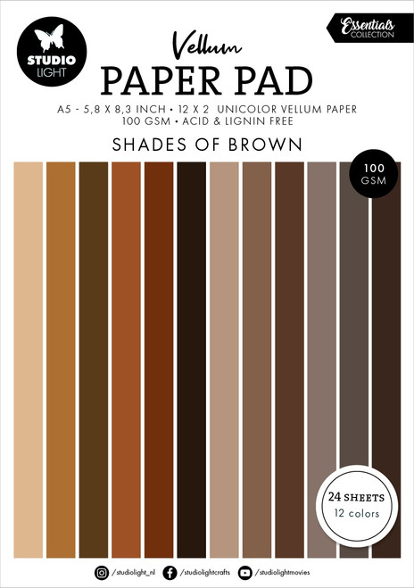 Studio Light Vellum Essentials Paper Pad 5.83"X8.25"-Nr. 195 - 5A0023N2-1G6HZ - 8713943152379 Studio Light Vellum Essentials Paper Pad 5.83"X8.25"-Nr. 195 - 5A0023N2-1G6HZ - 8713943152379