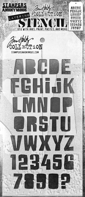 Tim Holtz Layered Stencil 4.125"X8.5"-Cut Out Alpha - THS-1G637 - 691835434803