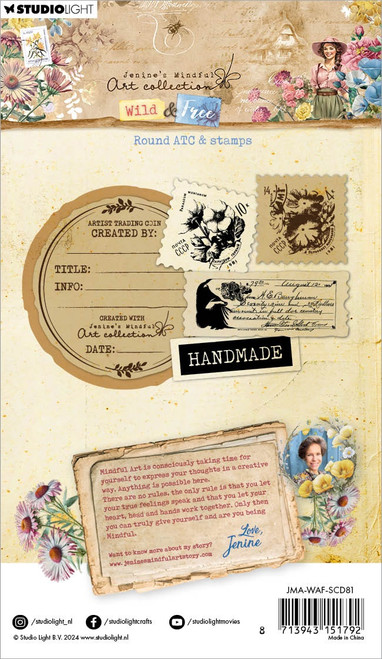 Jenine's Mindful Art Wild & Free Stamp & Die Set-Nr. 81, Round ATC & Stamps 5A0023H0-1G6J3