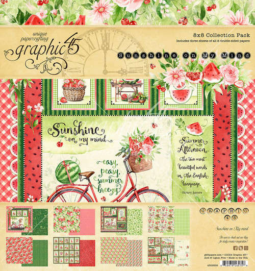 Graphic 45 Collection Pack 8"X8"-Sunshine On My Mind 5A00244Q-1G7FX - 810070165758