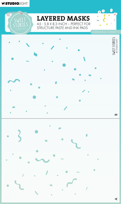 Studio Light Sweet Stories 8.25"X5.83" Stencil-Nr. 273, Exploding Confetti - 5A0023N0-1G6JR - 8713943151501