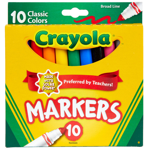 3 Pack - Crayola Broad Line Markers-Classic Colors 10/Pkg - 58-7722 - 071662077228