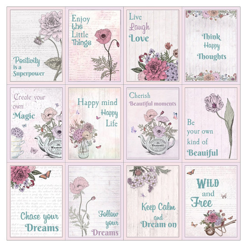 3 Pack - Little Birdie Cardstock Pack 12"X12" 12/Pkg-Botanical Garden - CR87143 3 Pack - Little Birdie Cardstock Pack 12"X12" 12/Pkg-Botanical Garden - CR87143