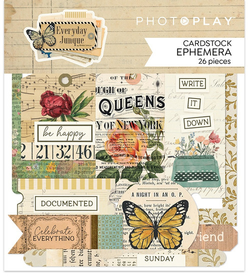 3 Pack - PhotoPlay Ephemera Cardstock Die-Cuts-Everyday Junque - 5A002578-1G85S - 709388346112