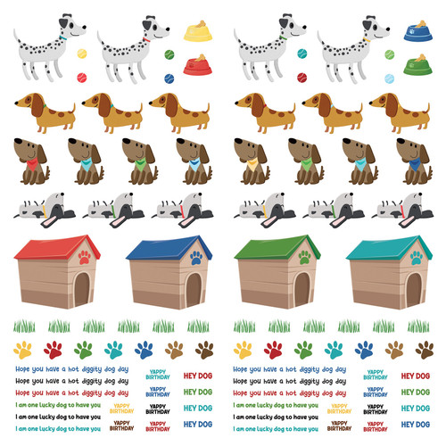 25 Pack Hot Diggity Dog Double-Sided Cardstock 12"x12"-Pre-Colored Dies 5A00257D-1G85B - 709388346013