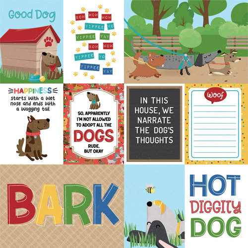 25 Pack Hot Diggity Dog Double-Sided Cardstock 12"x12"-Yippee Yay 5A00257D-1G85H