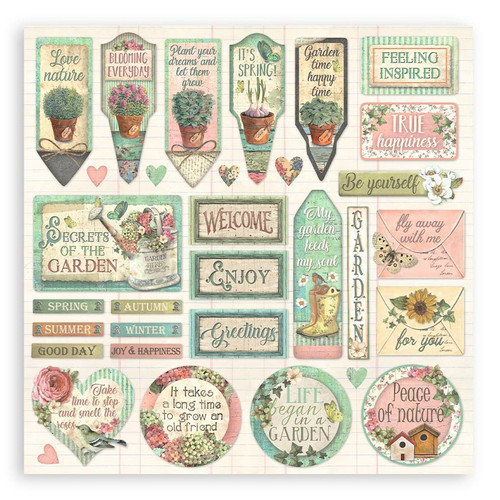 Stamperia Double-Sided Paper Pad 8"X8" 10/Pkg-Garden - 5A0022QG-1G5Q6
