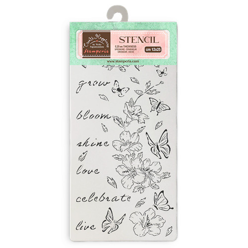 3 Pack Stamperia Stencil 4.92"X9.84"-Secret Diary Flowers & Butterfly 5A0022S1-1G5QZ - 5993110034285