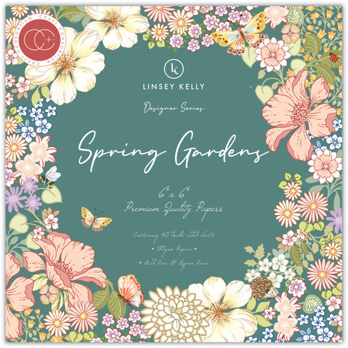 Craft Consortium Double-Sided Paper Pad 6"X6" 40/Pkg-Spring Gardens, 20 Designs 5A00258F-1G86S - 5060921932199