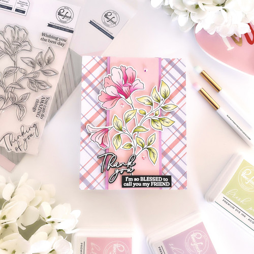 Pinkfresh Studio Press Plate-Diagonal Plaid 5A0025GP-1G877