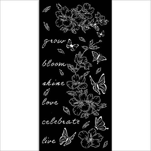 Stamperia Stencil 4.92"X9.84"-Secret Diary Flowers & Butterfly - 5A0022S1-1G5QZ