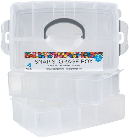 Studio Storage Plastic Snap Box-10.15"X6.6"X7.25" 5A0023PB-1G6RP