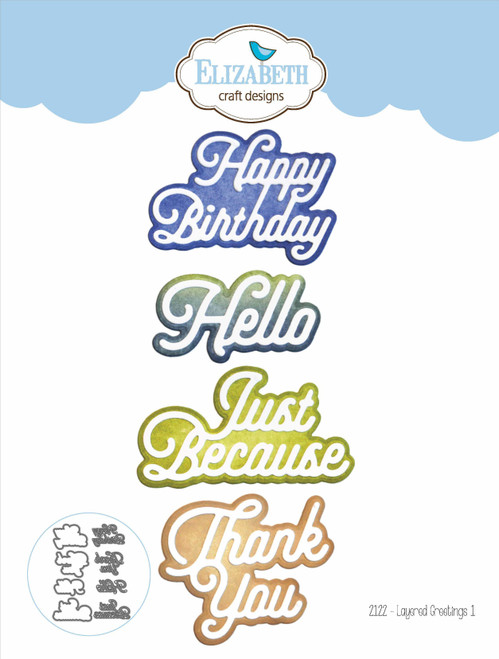 Elizabeth Craft Metal Die-Layered Greetings 1 - 5A00257H-1G864 - 810003538956