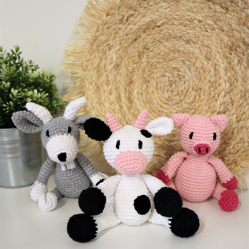 Hoooked Amigurumi DIY Kit W/Eco Barbante Yarn-Farm Friends - 5A0023X9-1G74C