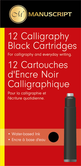 Manuscript Calligraphy Cartridges 12/Pkg-Black 5A0023PQ-1G6ZB