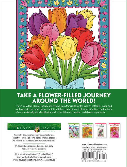 Creative Haven: Flowers of the World Coloring Book-Softcover 5A00242Y-1G7D4