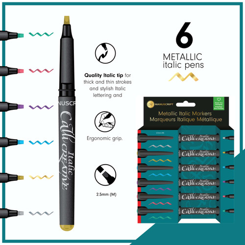 Manuscript Italic Markers 6/Pkg-Metallic 5A0023PW-1G6Z8