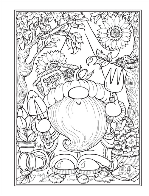 Creative Haven: Garden Gnomes Coloring Book-Softcover 5A00242Z-1G7D5