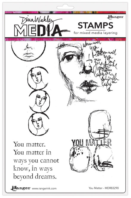 Dina Wakley Media Cling Stamps 6"X9"-You Matter MDR-1G7X1 - 789541083290