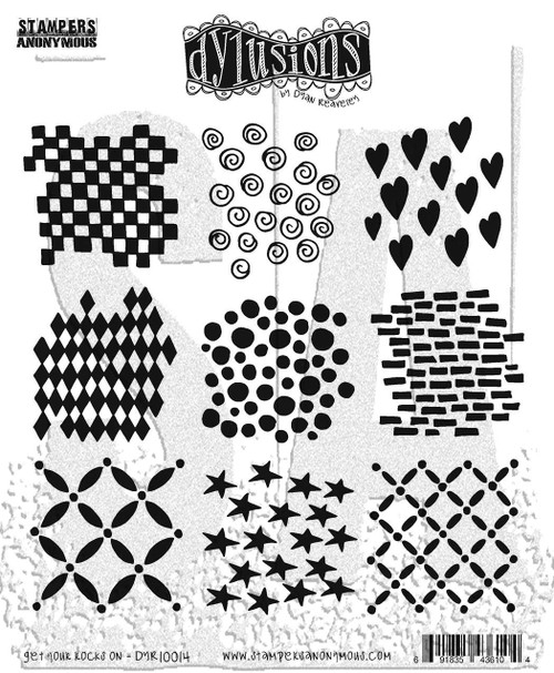 Dyan Reaveley's Dylusions Cling Stamp Collections 8.5"X7"-Get Your Rocks On DYRC-1G823 - 691835436104