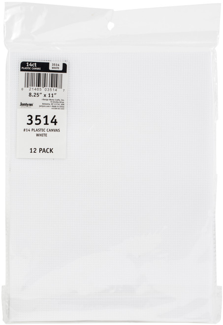 Design Works Plastic Canvas 14 Count 8.25"X11" 12/Pkg-White DW3514 - 021465035147