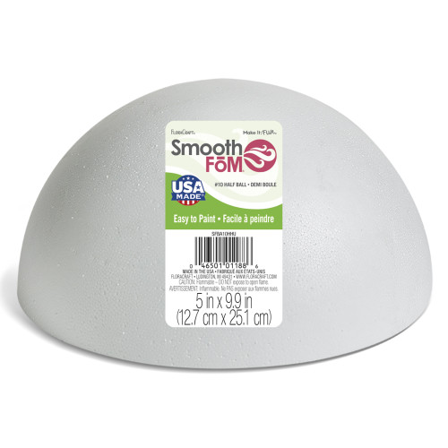 FloraCraft SmoothFoM Hollow Half Ball Bulk Pack-9.9"X5" - SFBA10HH - 046501011886