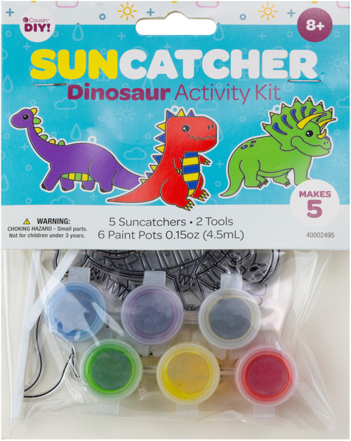6 Pack CousinDIY Suncatcher Kit-Dinosaur, Makes 5 40002495 - 191648129694