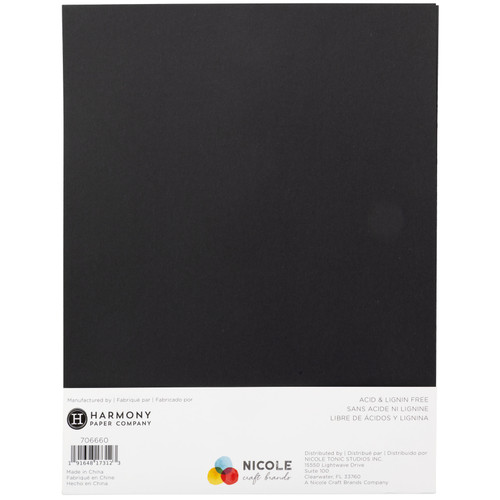 2 Pack - Harmony Hues 65# Cardstock 8.5"X11" 100/Pkg-Midnight Black - A50022P0-G15NZ 2 Pack - Harmony Hues 65# Cardstock 8.5"X11" 100/Pkg-Midnight Black - A50022P0-G15NZ