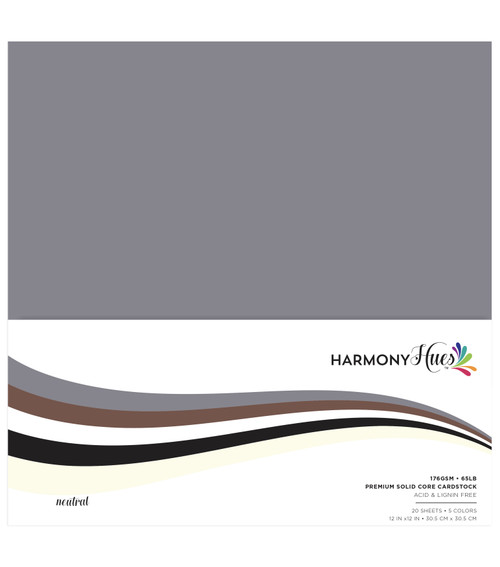 3 Pack Harmony Hues 65# Cardstock 12"X12" 20/Pkg-Neutral A50022PX-G15PS - 726465507761