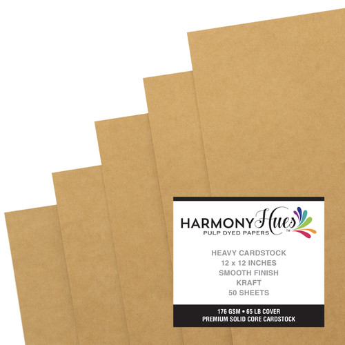 3 Pack - Harmony Hues 65# Cardstock 12"X12" 50/Pkg-Kraft - A50022PF-G15PB