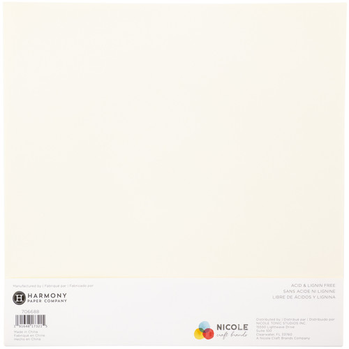 3 Pack - Harmony Hues 65# Cardstock 12"X12" 50/Pkg-Ivory - A50022PC-G15PW 3 Pack - Harmony Hues 65# Cardstock 12"X12" 50/Pkg-Ivory - A50022PC-G15PW