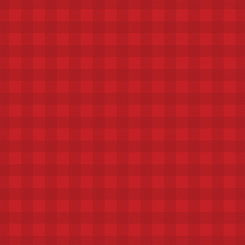 Hello Christmas Double-Sided Cardstock 12"X12"-Red Plaid CBHC124-10