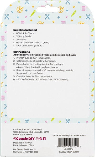 CousinDIY Shrink Art Kit-Sweet Treats - 40001154 CousinDIY Shrink Art Kit-Sweet Treats - 40001154