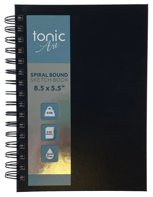 3 Pack - Tonic-Art Spiral Hardcover Sketchbook 5.5"X8.5"-65lb, 110 Sheet - 5A0023G9-1G6GY - 841079170016