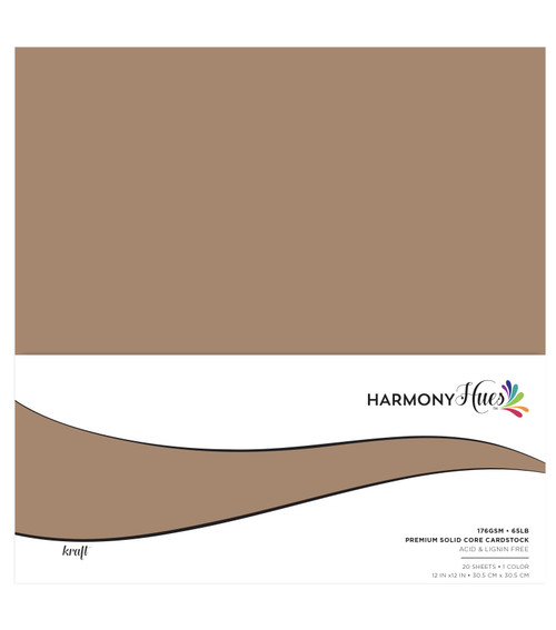 Harmony Hues 65# Cardstock 12"X12" 20/Pkg-Kraft 5A0022PF-1G5PB - 726465507730