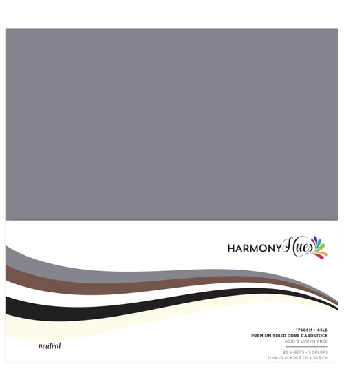 Harmony Hues 65# Cardstock 12"X12" 20/Pkg-Neutral A50022PX-G15PS - 726465507761