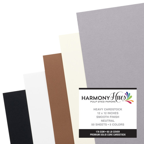 Harmony Hues 65# Cardstock 12"X12" 50/Pkg-Neutral - A50022PX-G15PS Harmony Hues 65# Cardstock 12"X12" 50/Pkg-Neutral - A50022PX-G15PS